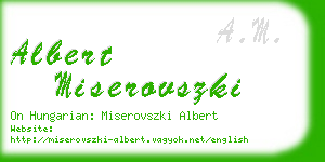 albert miserovszki business card